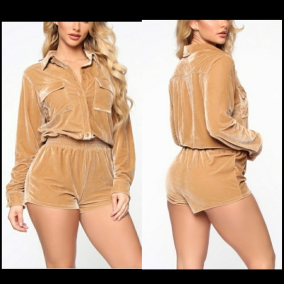 Fashion Nova Pants - NWT Velvet Romper